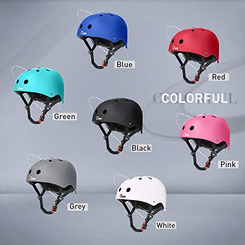 Skateboard Helme,Impact Resistance Ventilation for Multi-Sports Cycling Scooter Roller Skating Rollerblading Longboard,Blue,S